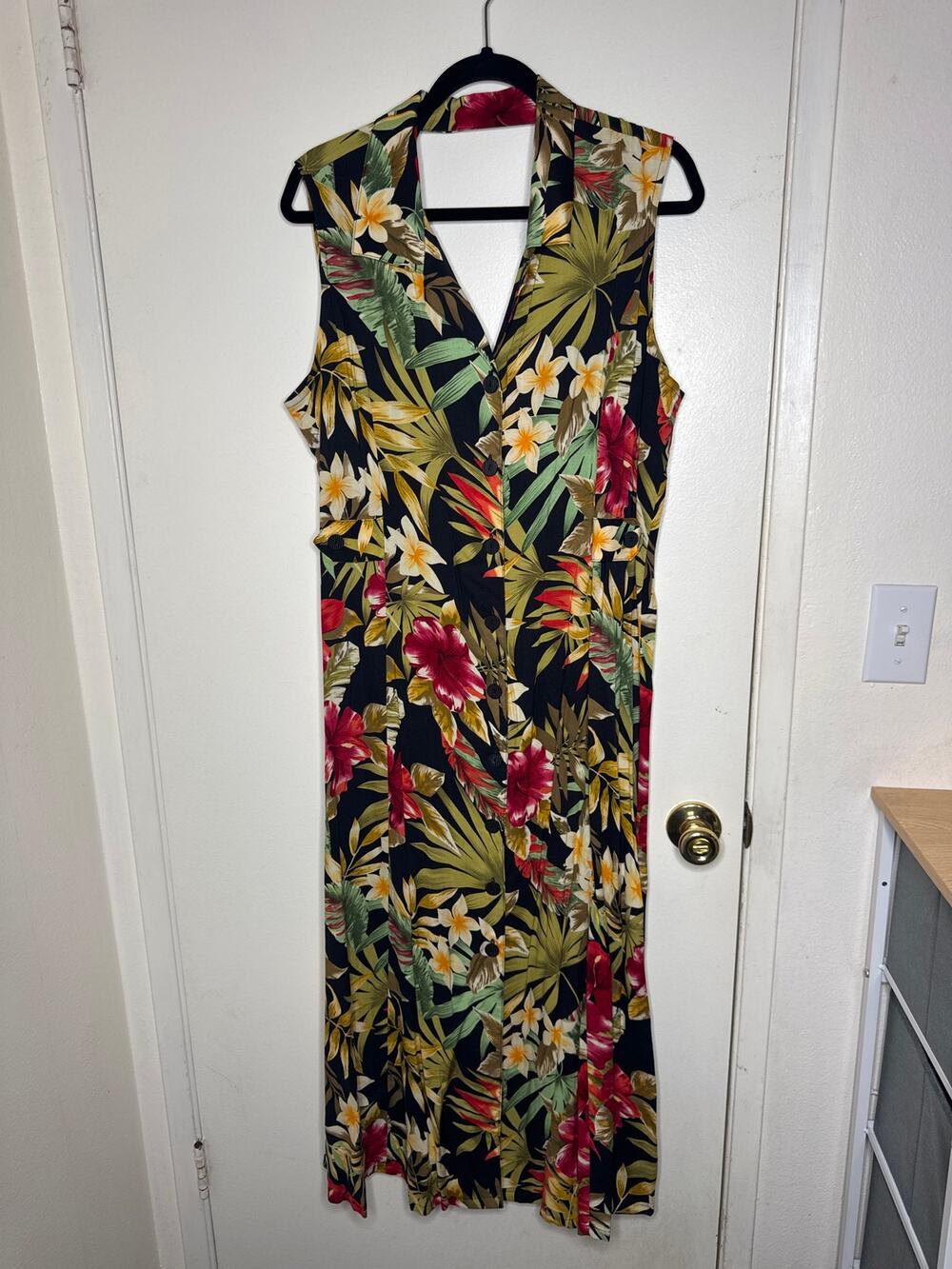 Vintage White Stag tropical summer vacation maxi dress 16/18